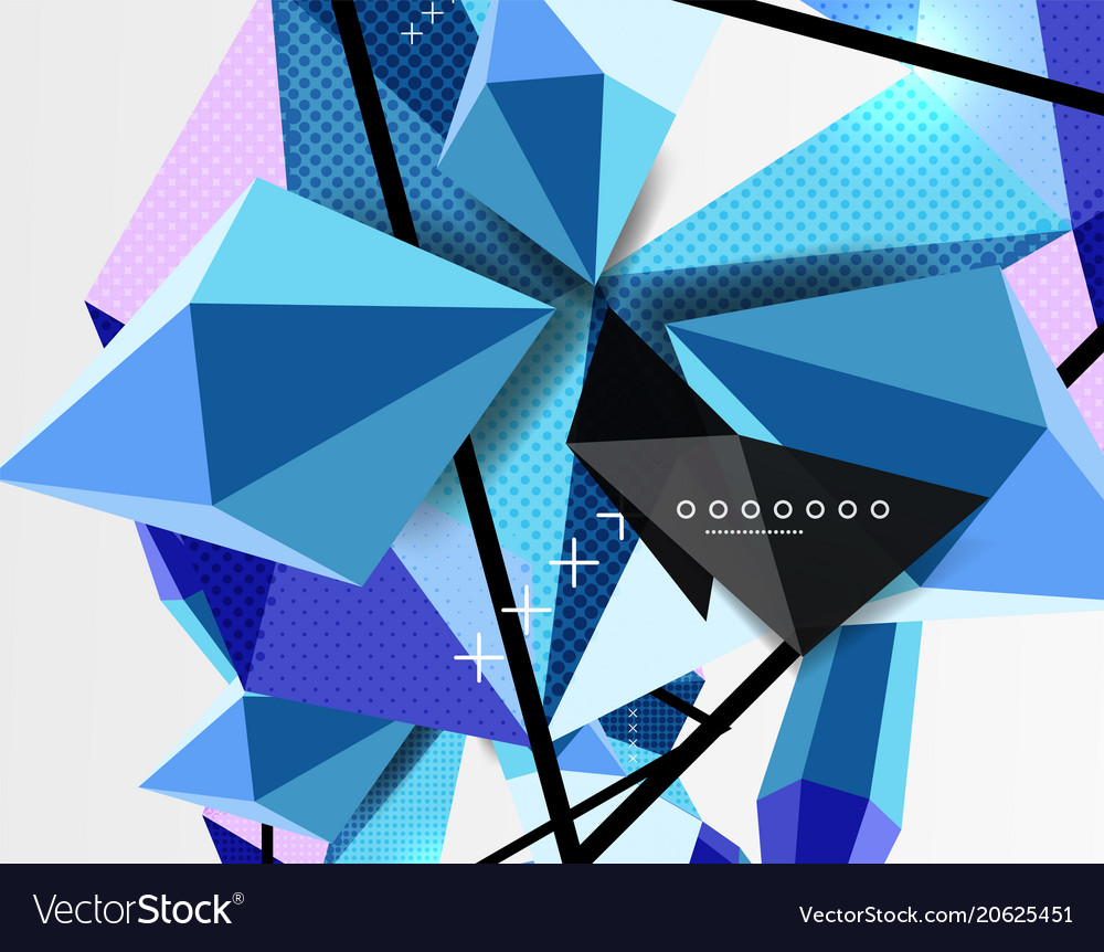 3d polygonal elements abstract background Vector Image