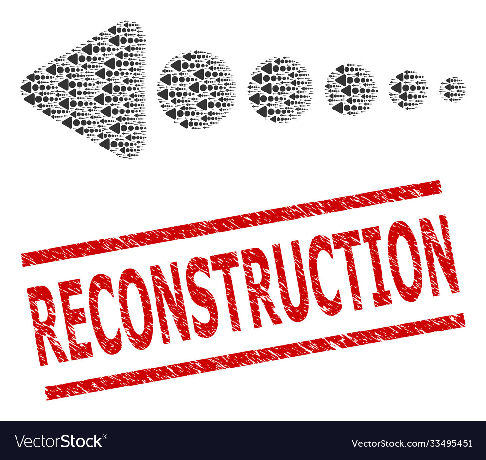 Arrow left recursive composition vector image Arrow left recursive composition