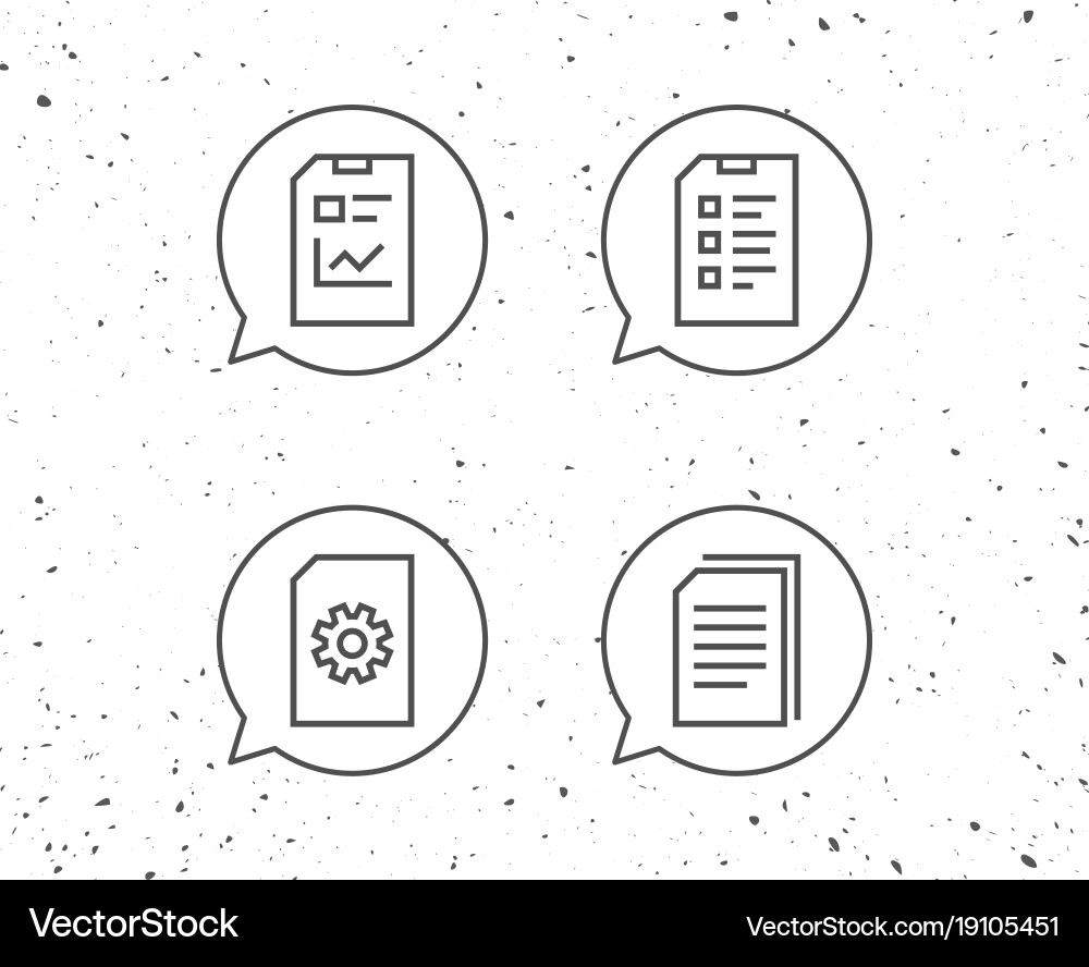 Document report and checklist line icons Vector Image