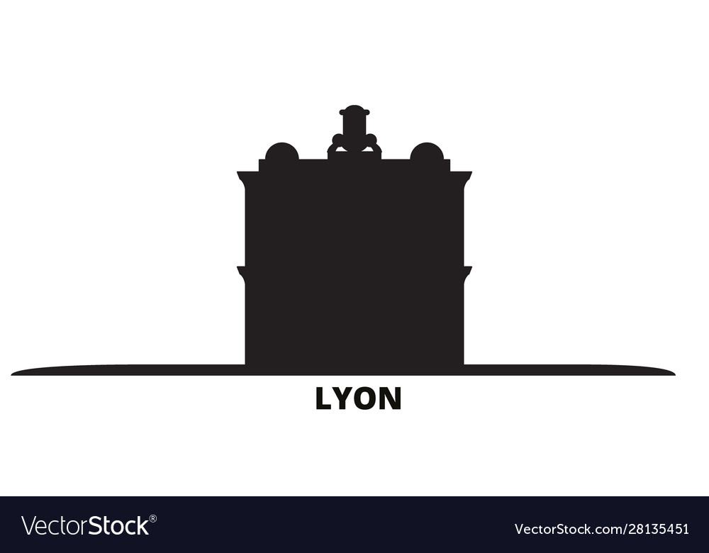 France lyon landmark city skyline isolated