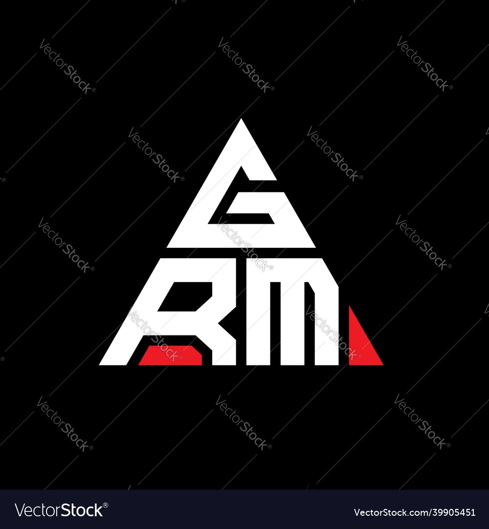 Grm triangle letter logo design Royalty Free Vector Image