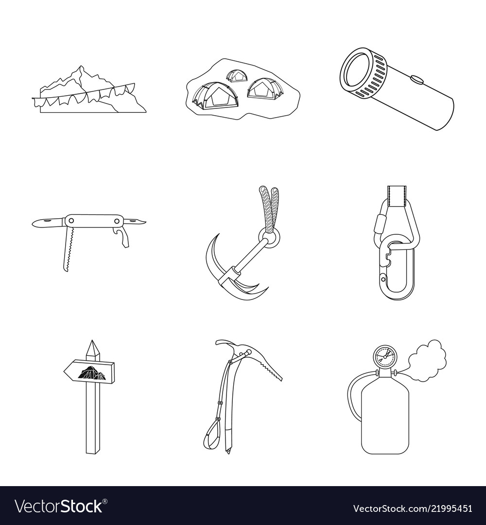 Isolated object of mountaineering and peak symbol vector image Isolated object of mountaineering and peak symbol