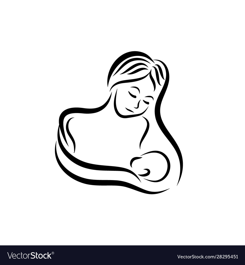 Mom and bababy care logo design concept