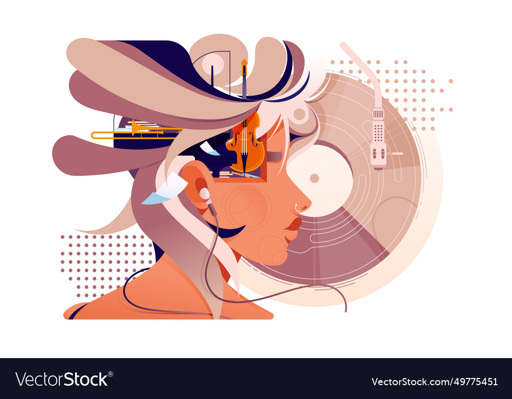 Musical mind concept Royalty Free Vector Image