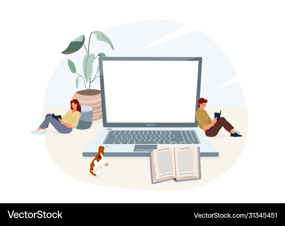 Online elearning education at home Royalty Free Vector Image