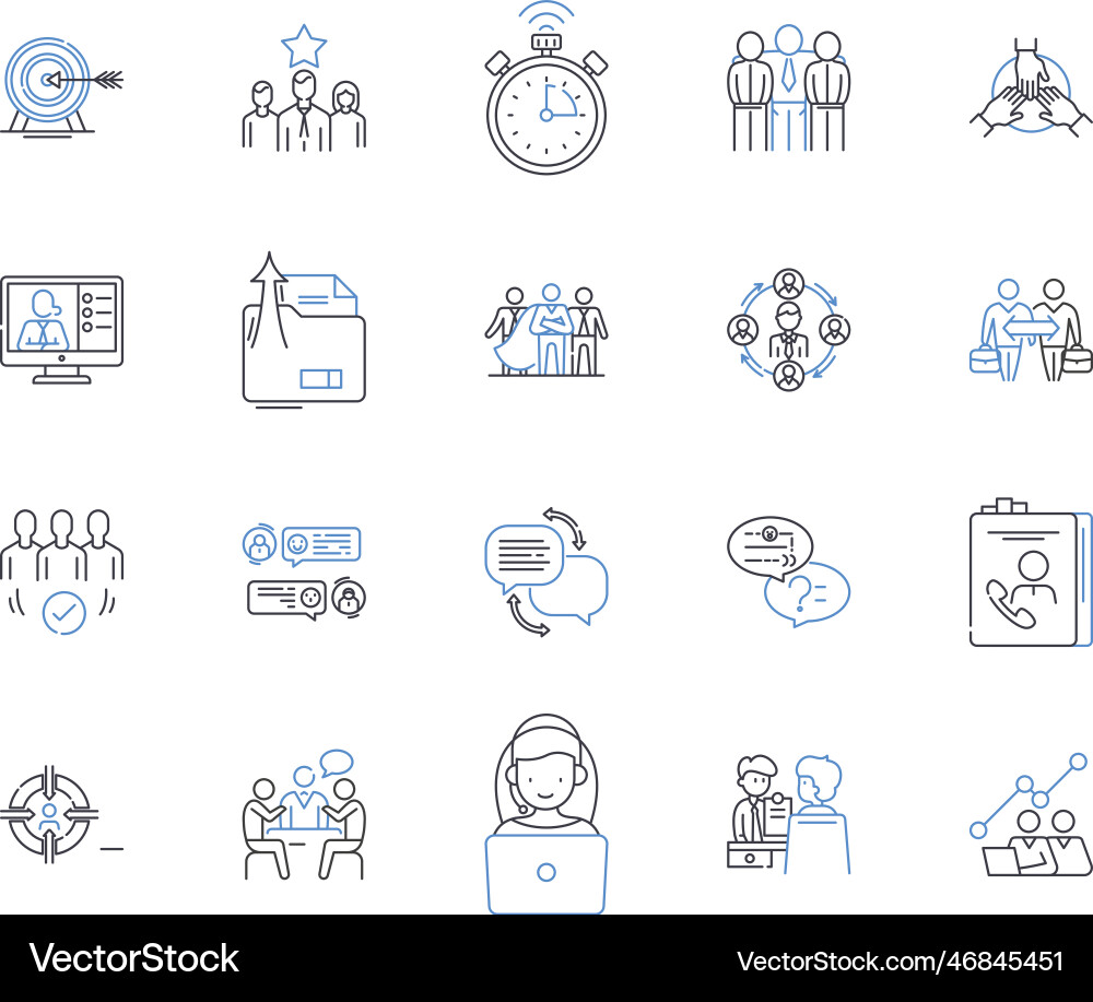 Performance review line icons collection Vector Image
