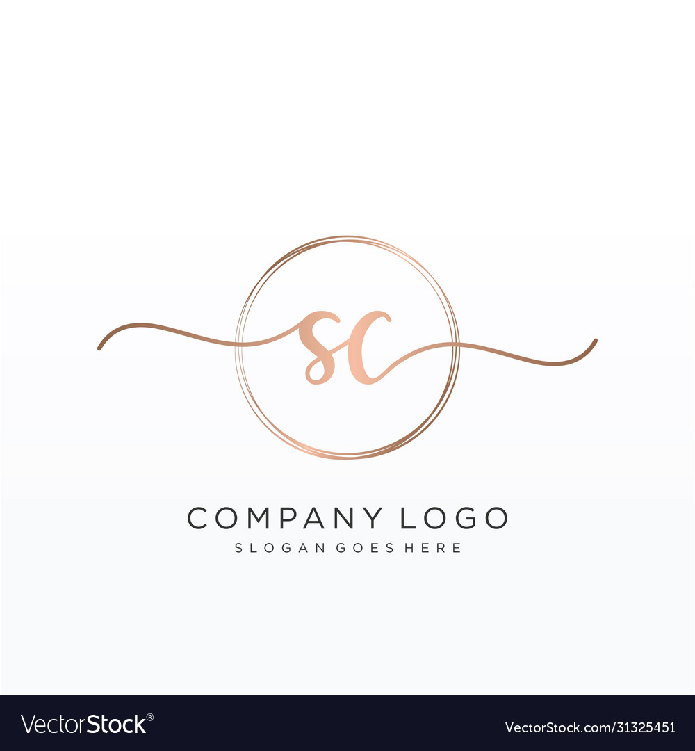 Sc initial handwriting logo design