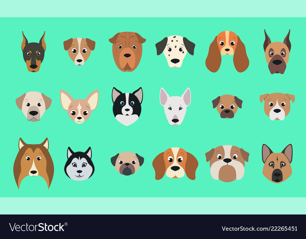 Set dogs Royalty Free Vector Image - VectorStock