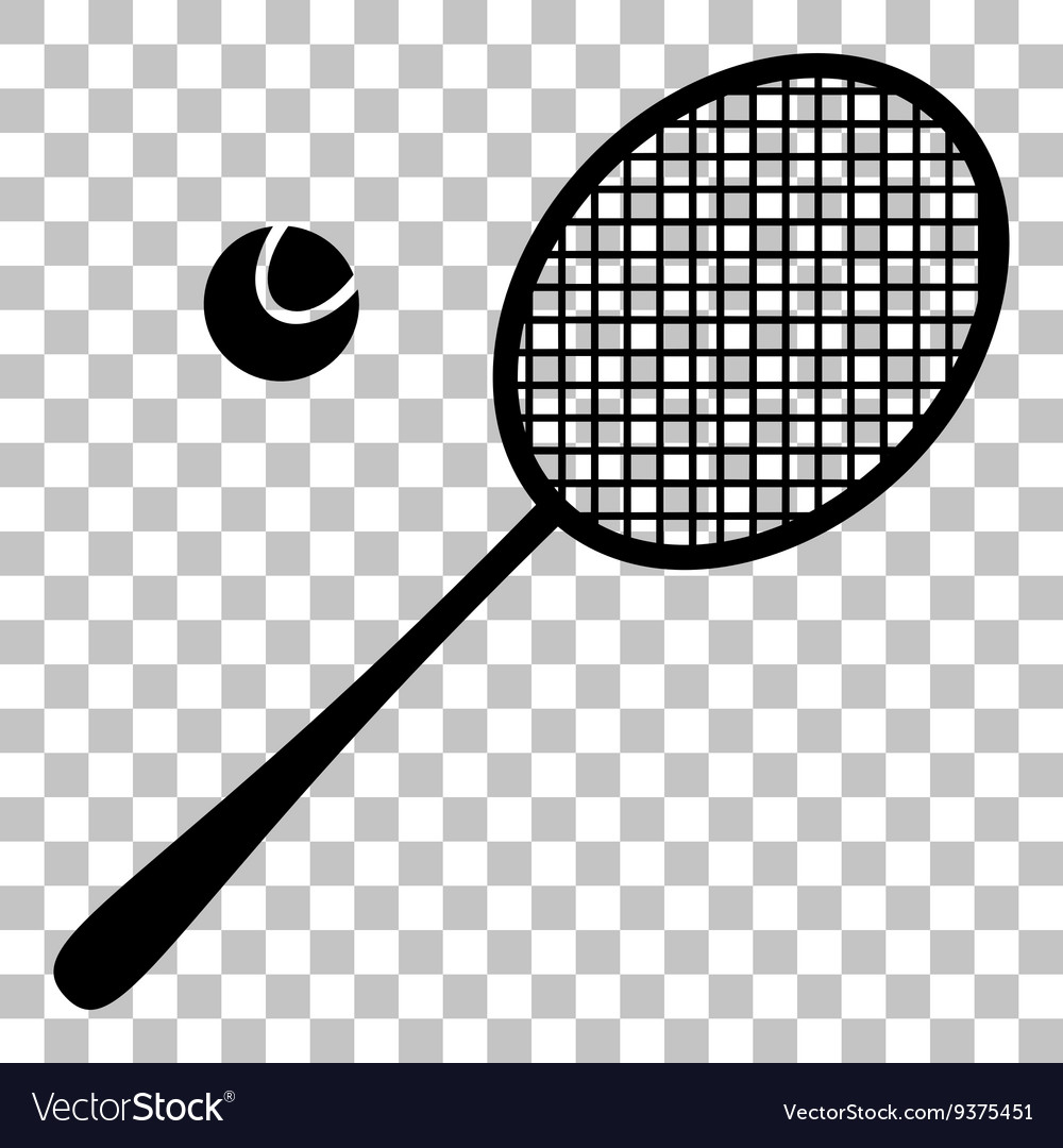 Tennis racquet sign flat style black icon