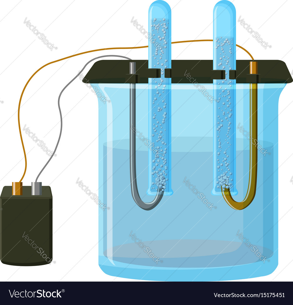 Water electrolysis process Royalty Free Vector Image