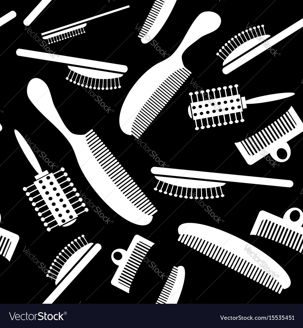 White plastic combs seamless pattern Royalty Free Vector