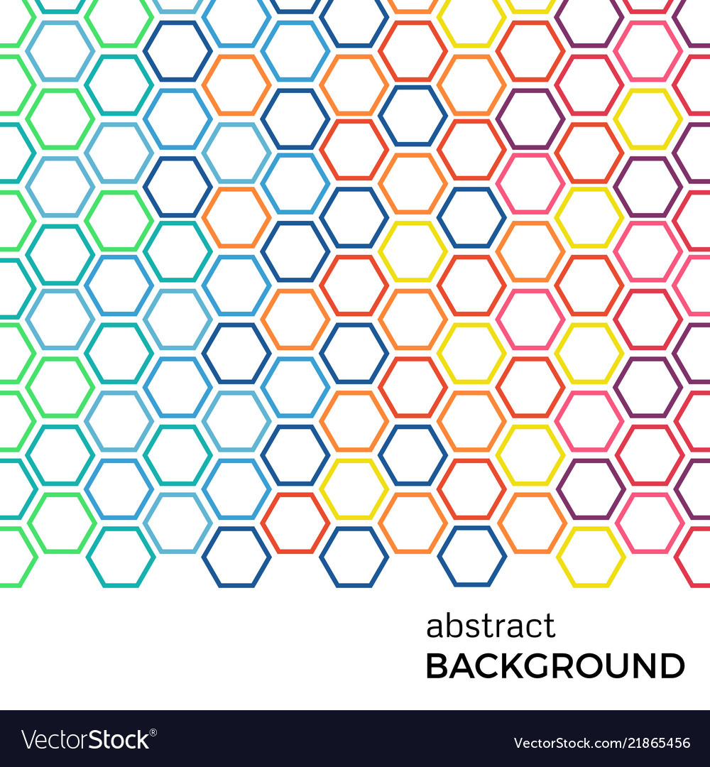 Abstract background with color hexagons elements vector image Abstract background with color hexagons elements