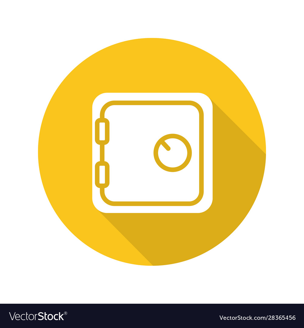 Bank vault flat design long shadow icon