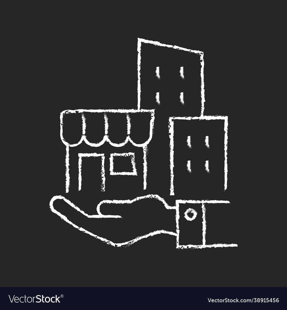 Building ownership chalk white icon on dark