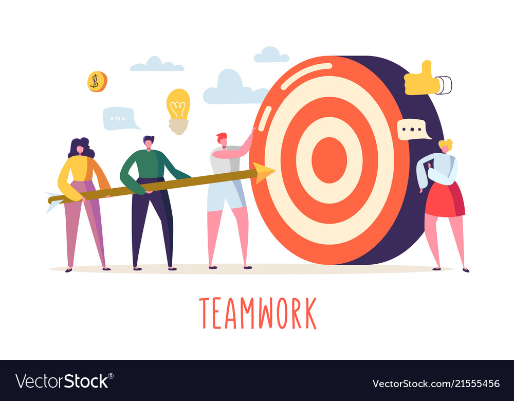 Business teamwork concept flat people characters