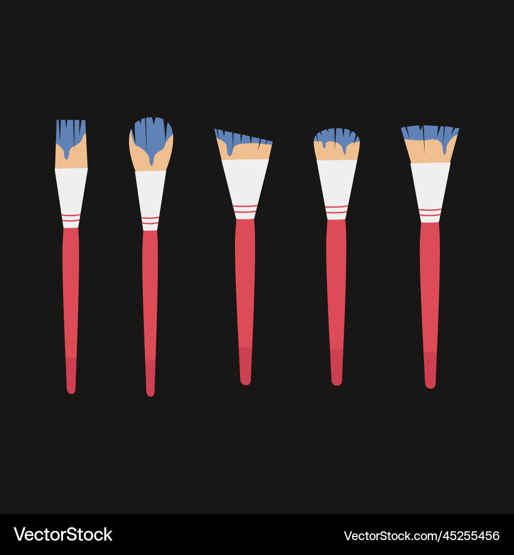 Flat painting tools in childish style hand Vector Image