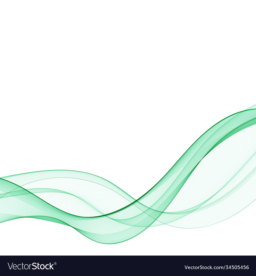 Green abstract wave curved lines Royalty Free Vector Image