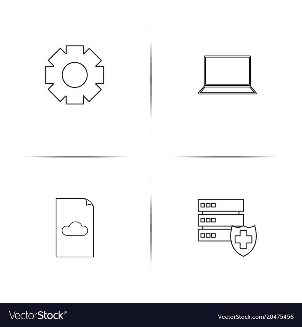 Internet technologies simple linear icons set