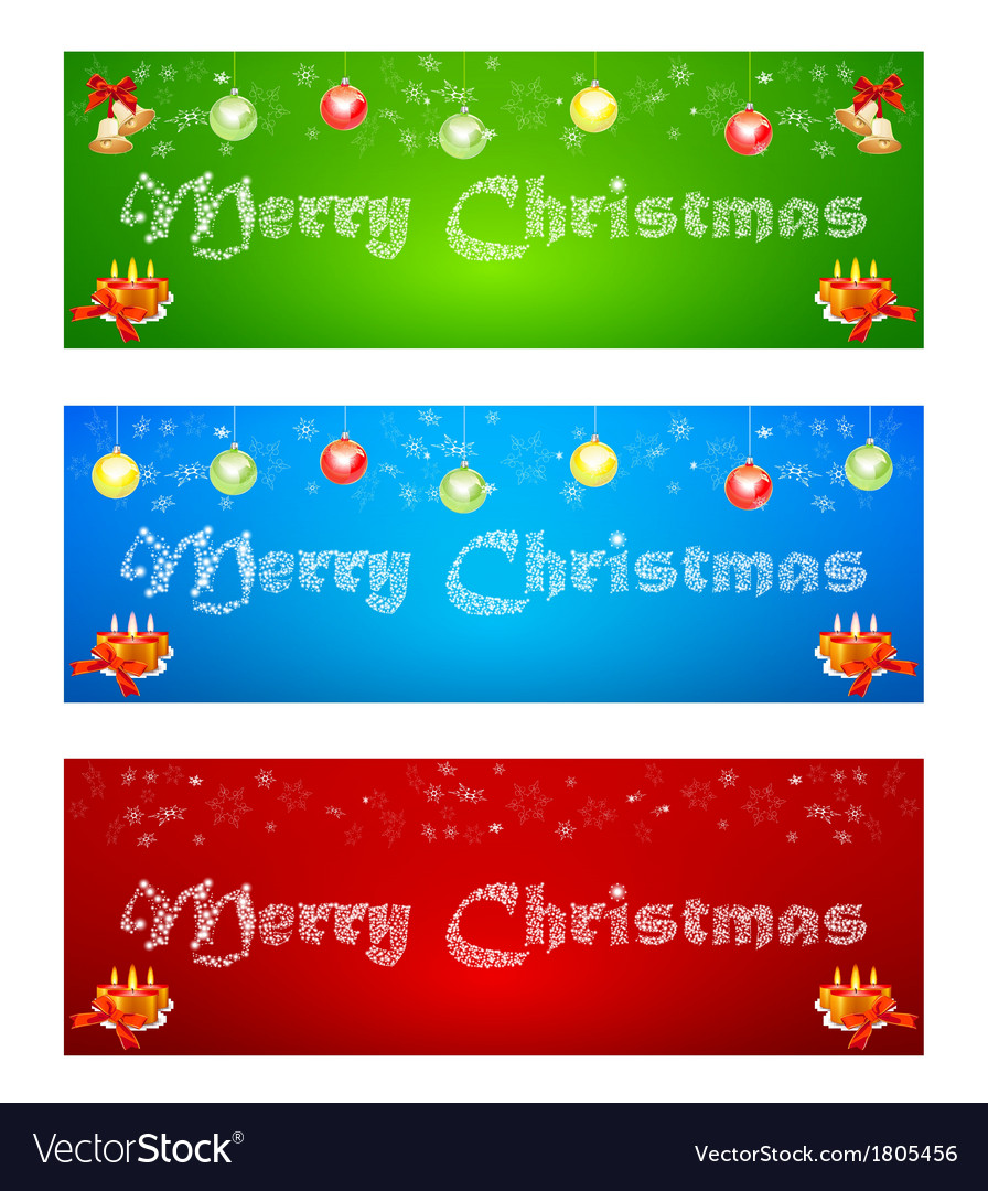 Merry christmas banner on different backgrounds