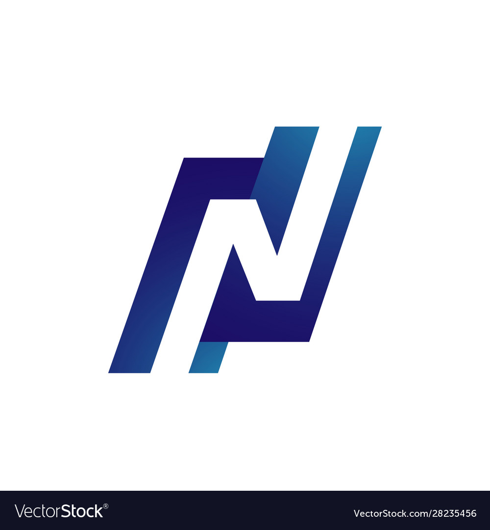 N initial letter logo design on stylish Royalty Free Vector