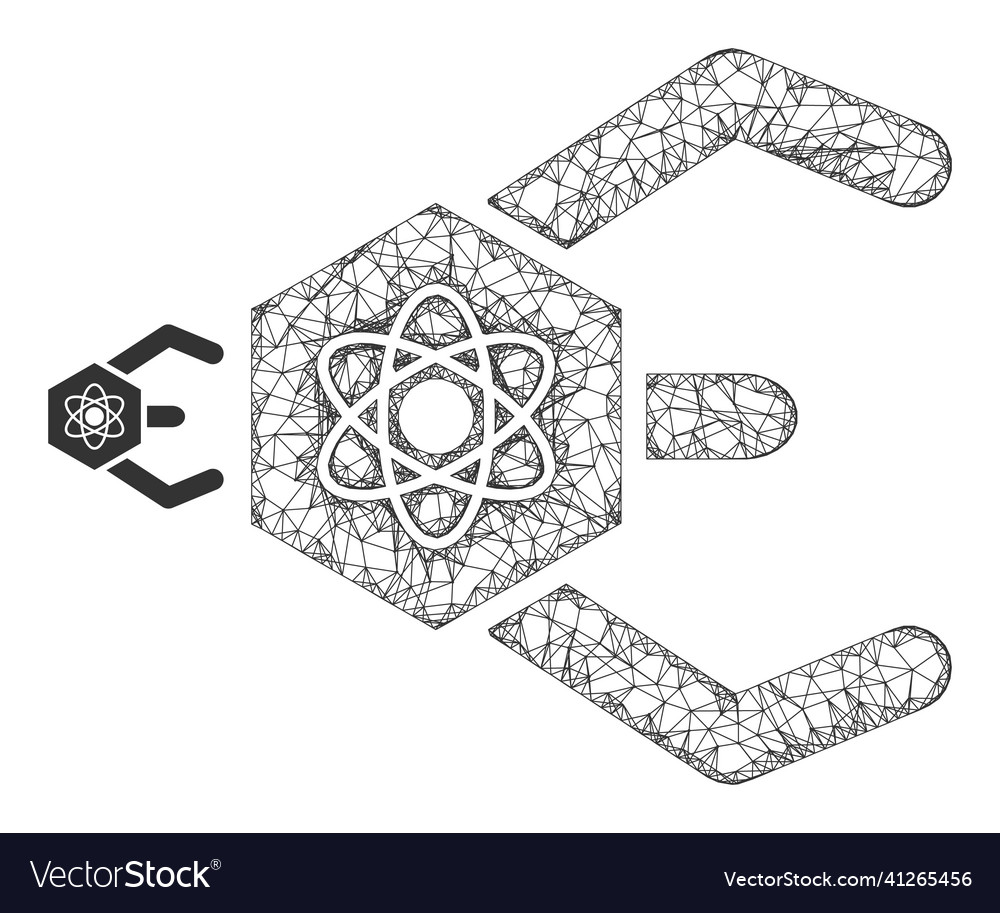 Network mesh atomic bot icon vector image Network mesh atomic bot icon