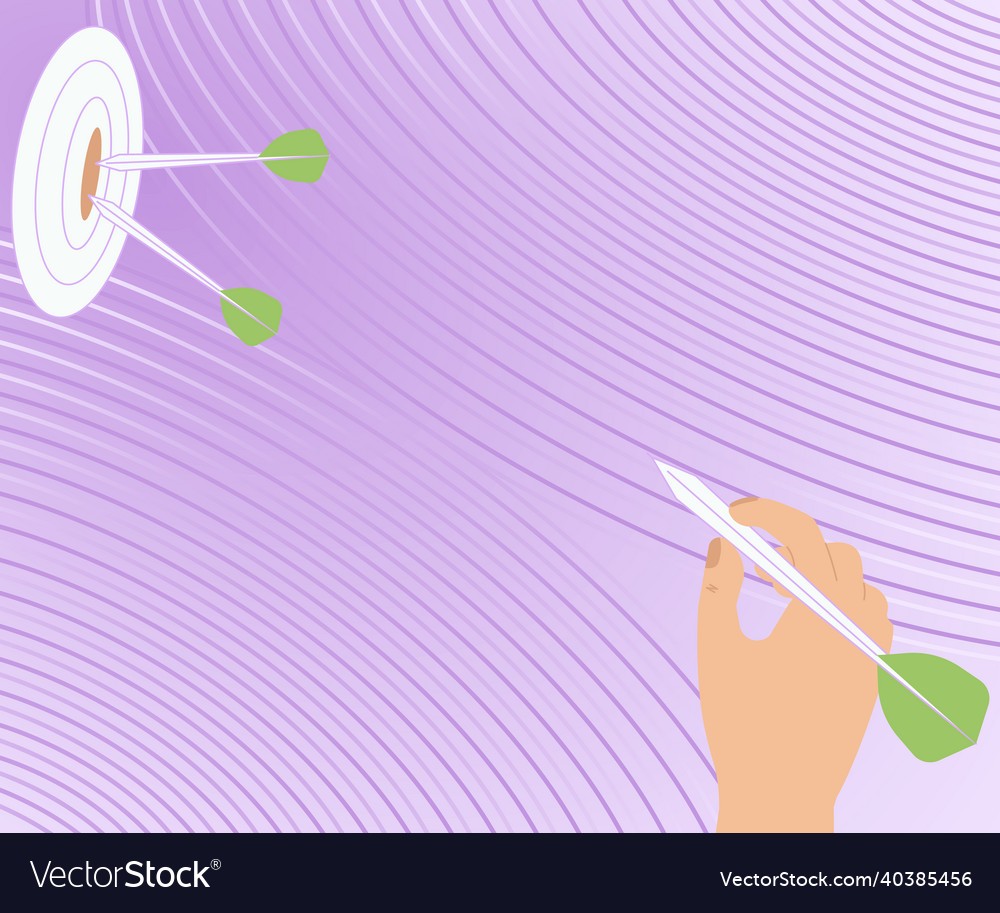 Presenting message hitting target concept vector image Presenting message hitting target concept