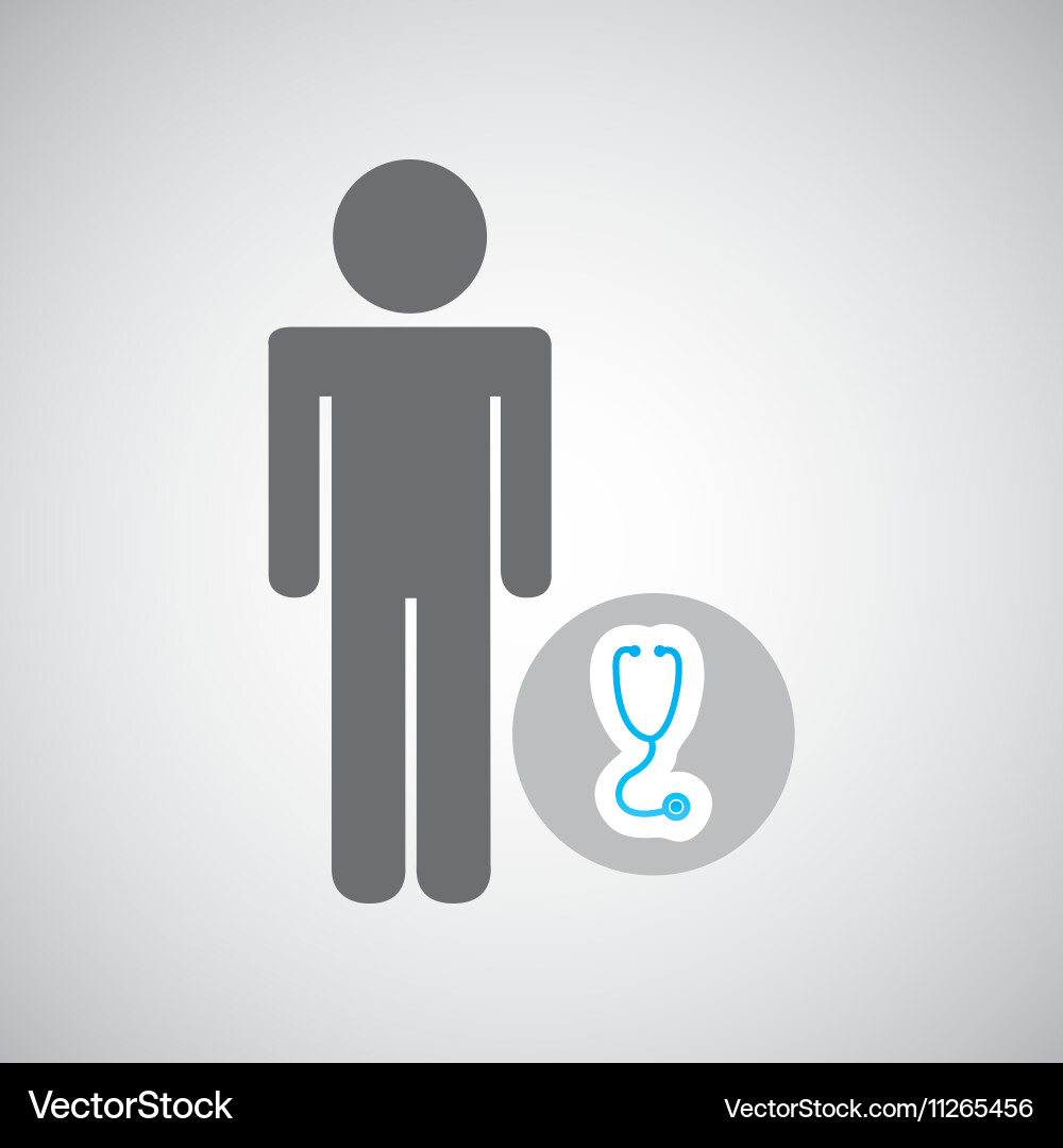 Silhouette man with stethoscope health graphic Vector Image