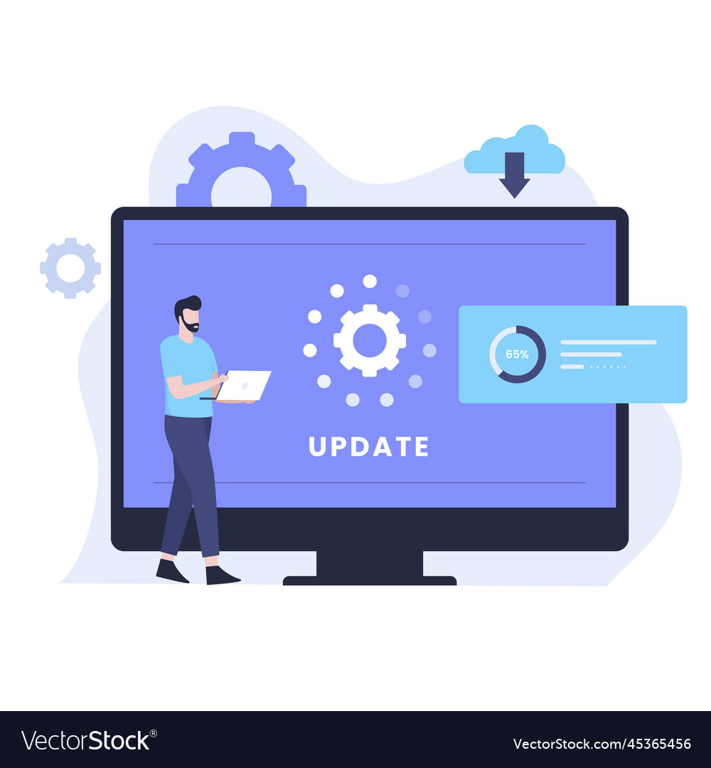 System software update design concept vector image System software update design concept