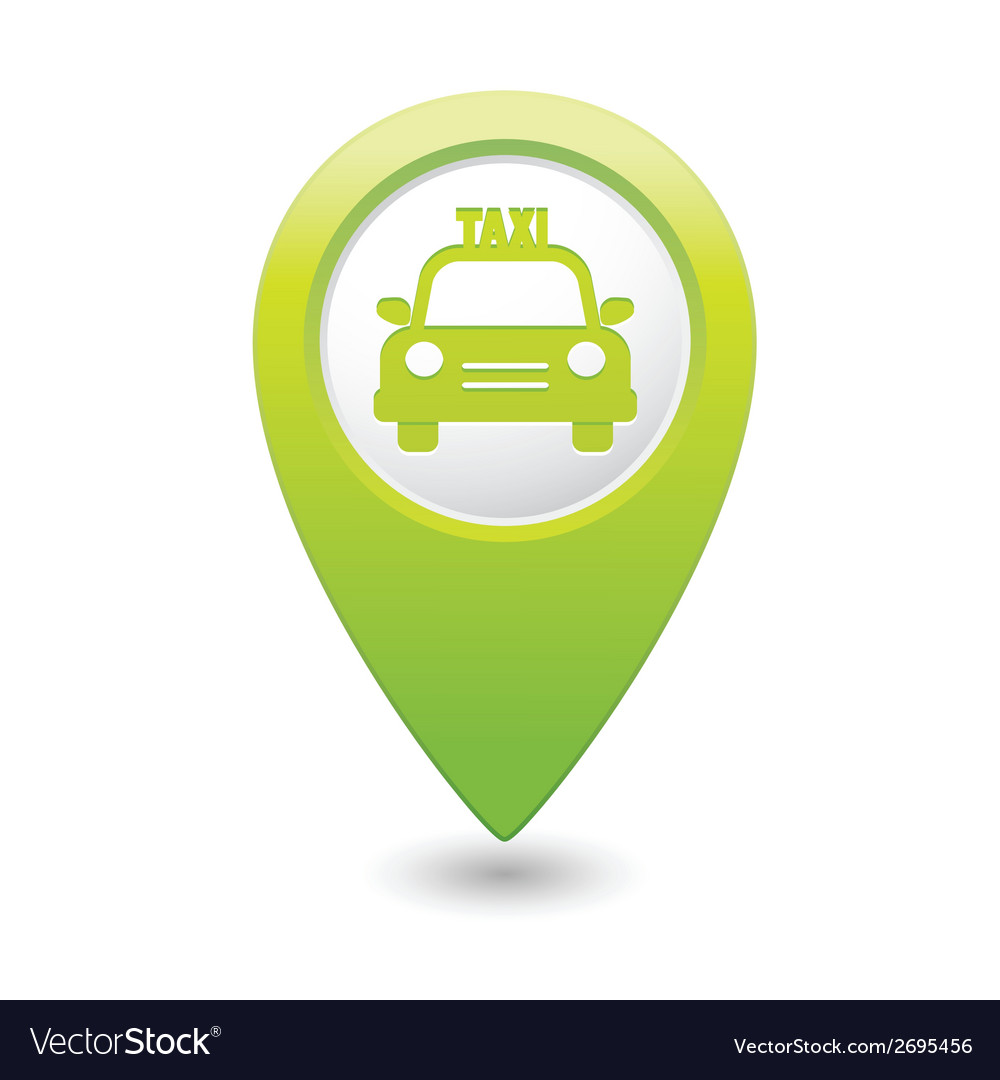 Taxi icon green map pointer