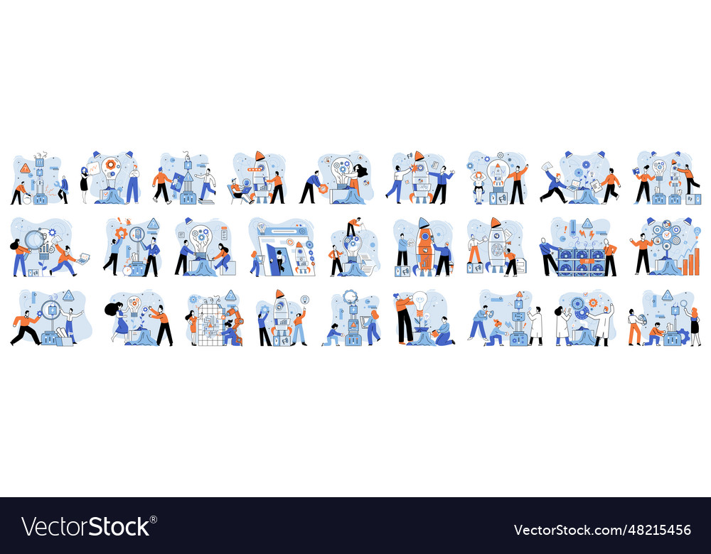Team solving problems solutions to use vector image Team solving problems solutions to use