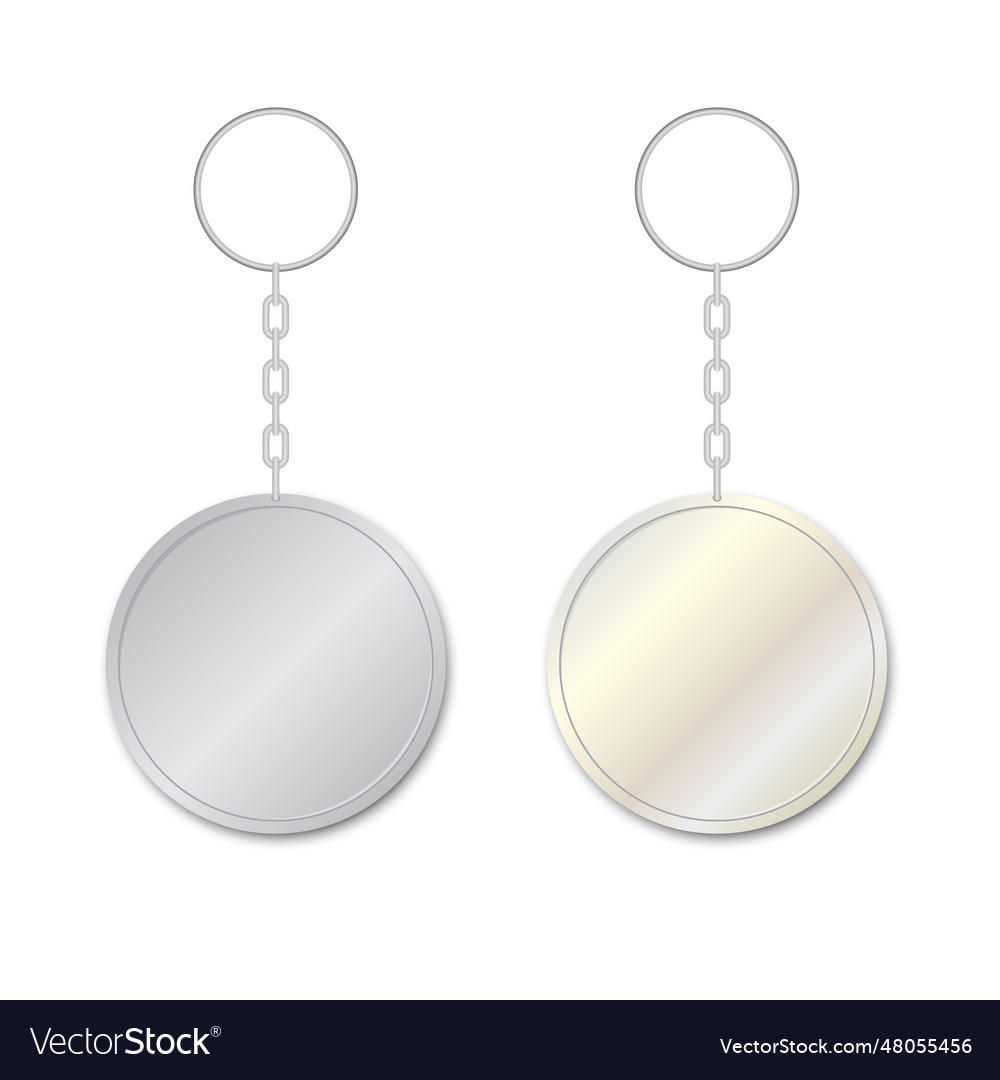 Two metallic key chain pendants Royalty Free Vector Image