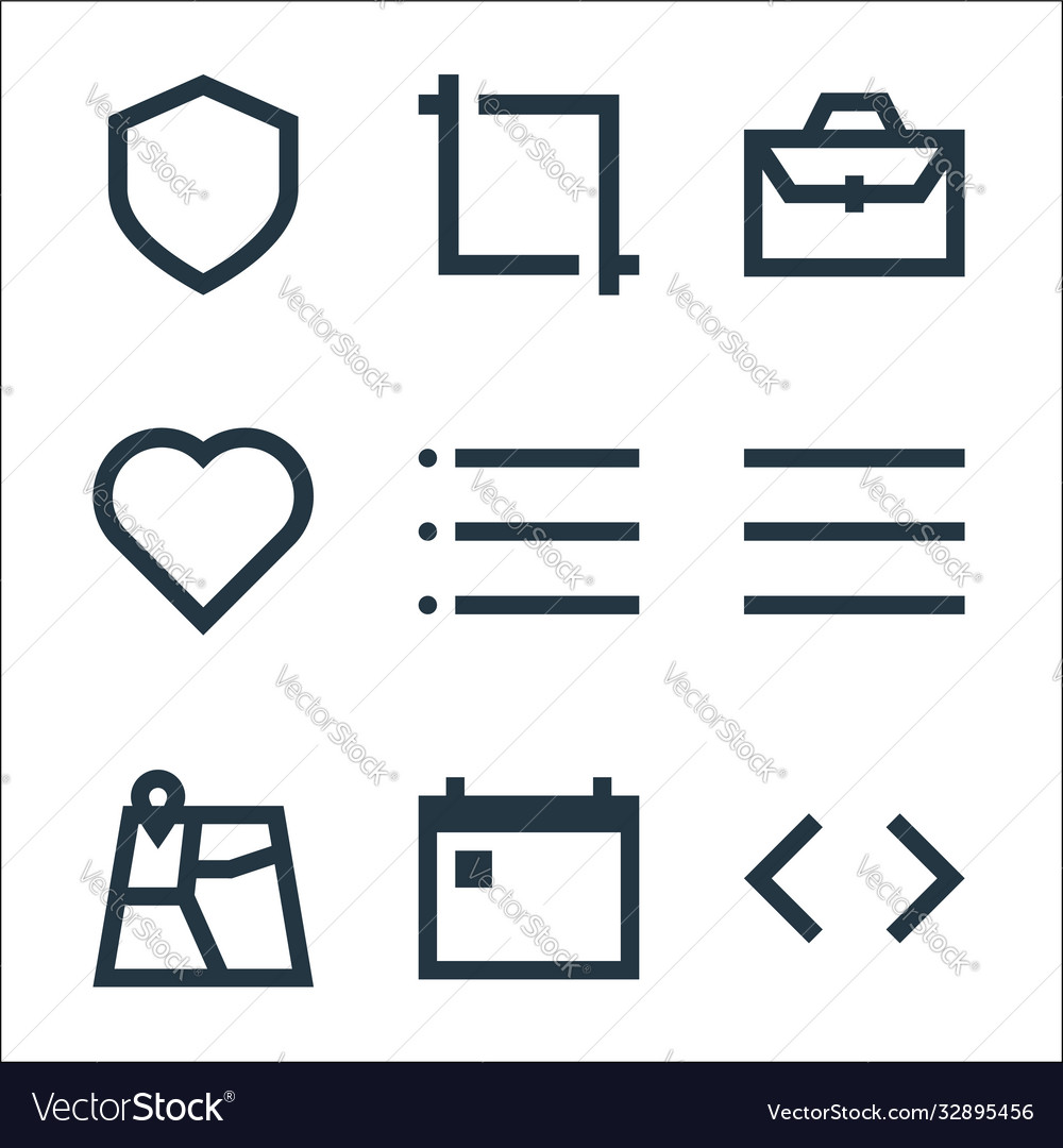 User interface line icons linear set quality vector image User interface line icons linear set quality