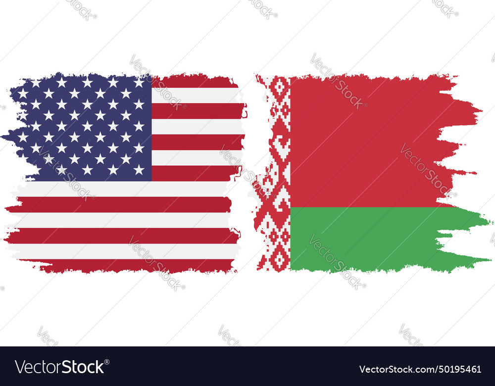 Weißrussland und usa grunge flags verbindung