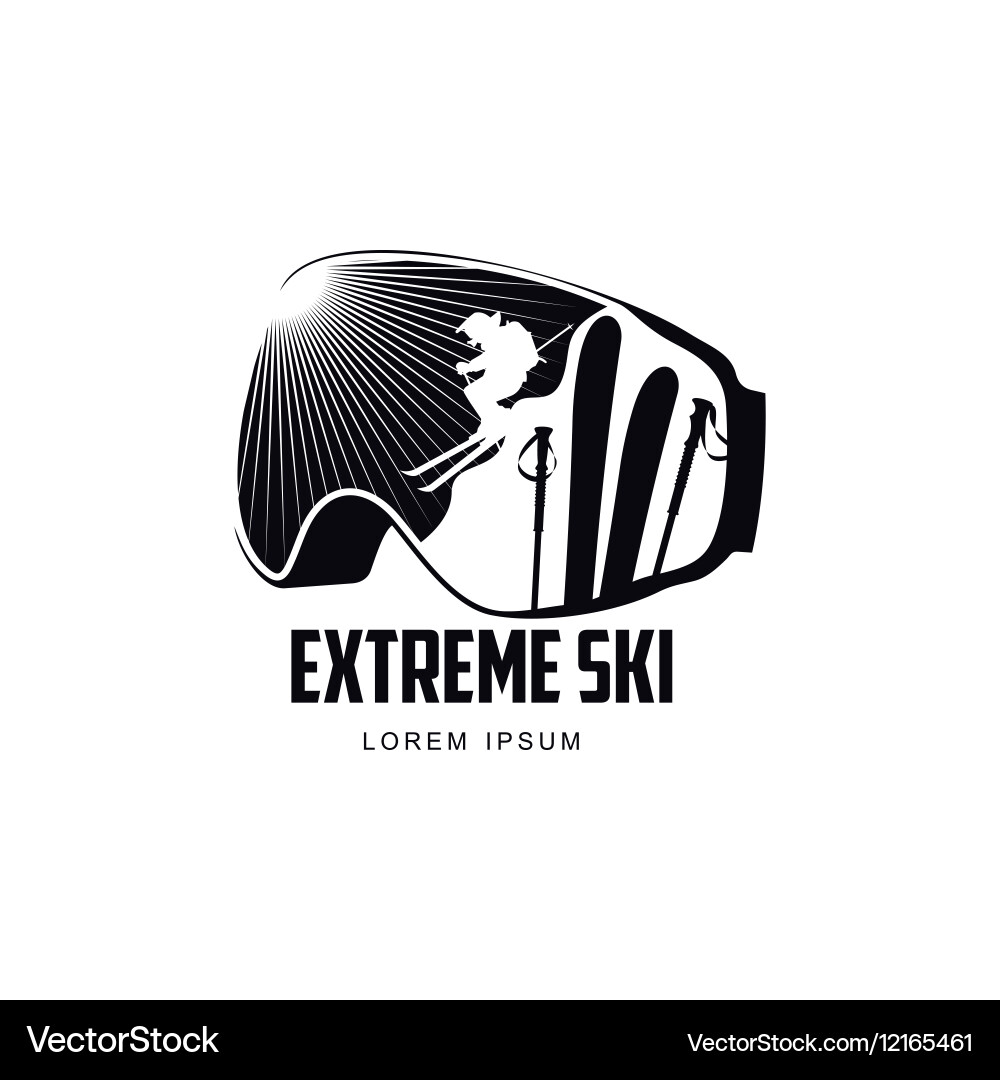 Black and white graphic mountain skiing goggles Vector Image
