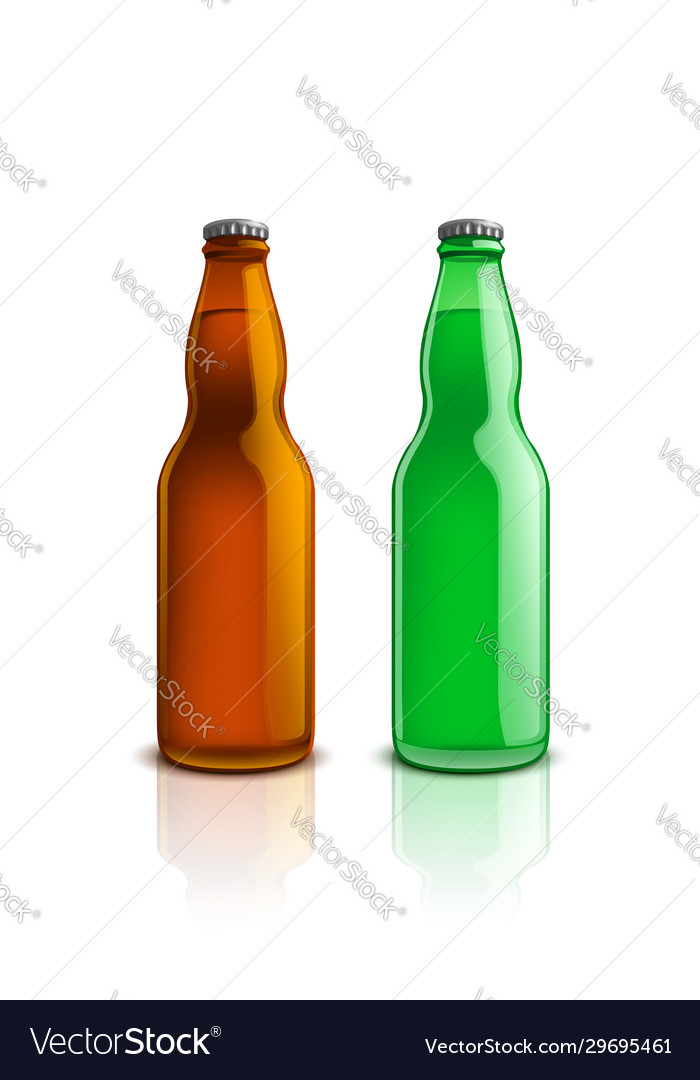 Bottles with reflection Royalty Free Vector Image