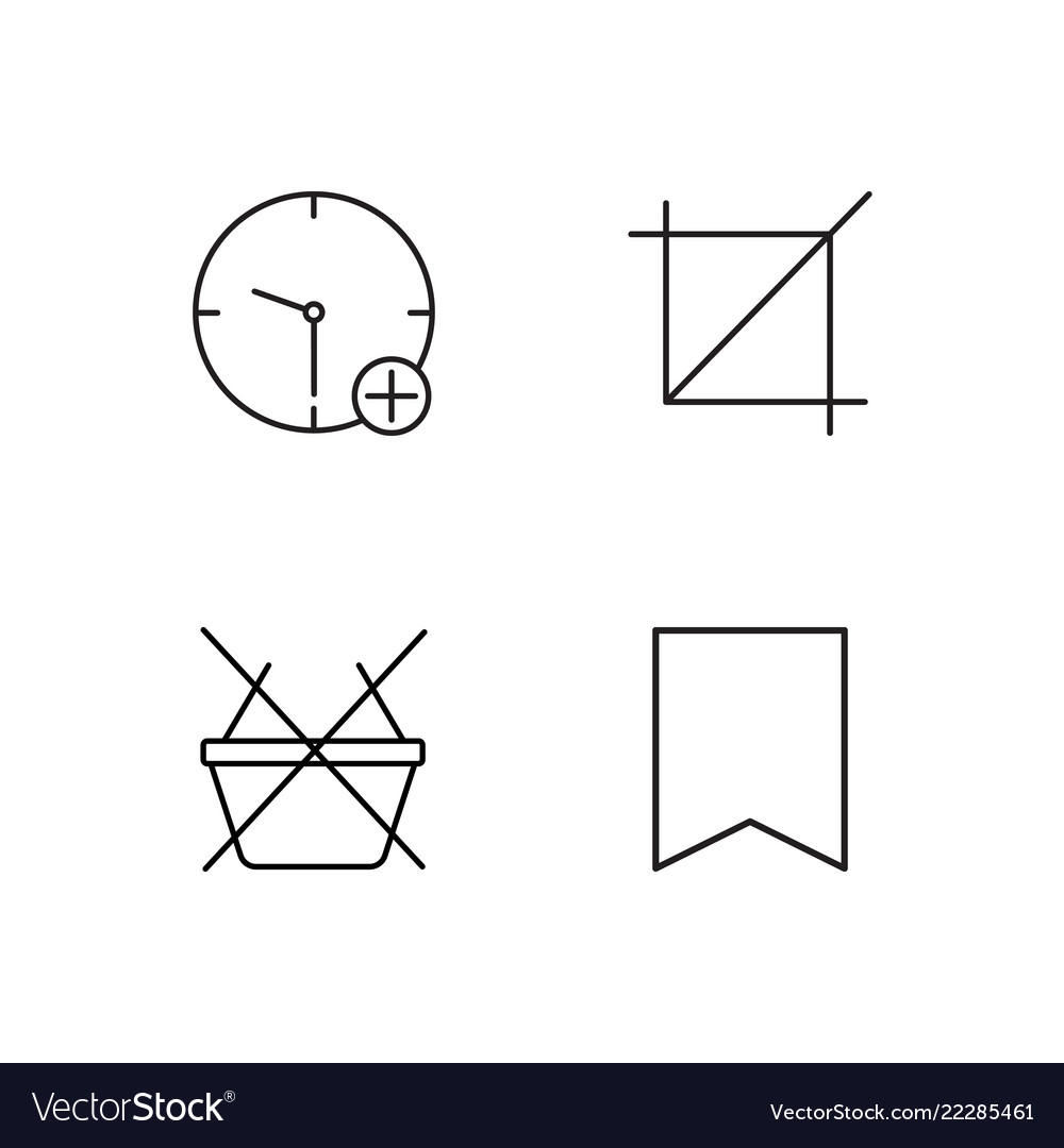 Business simple outlined icons set