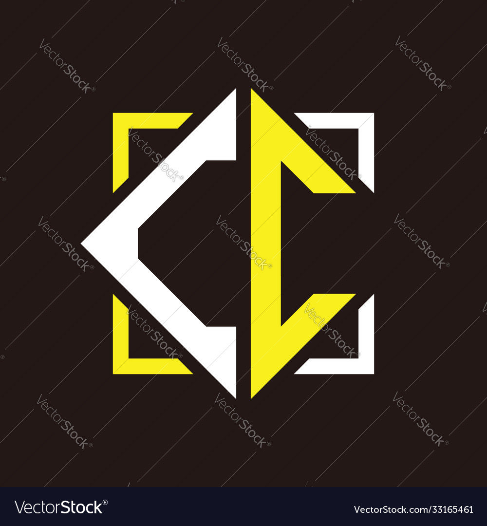 C initials quadrangle monogram with square