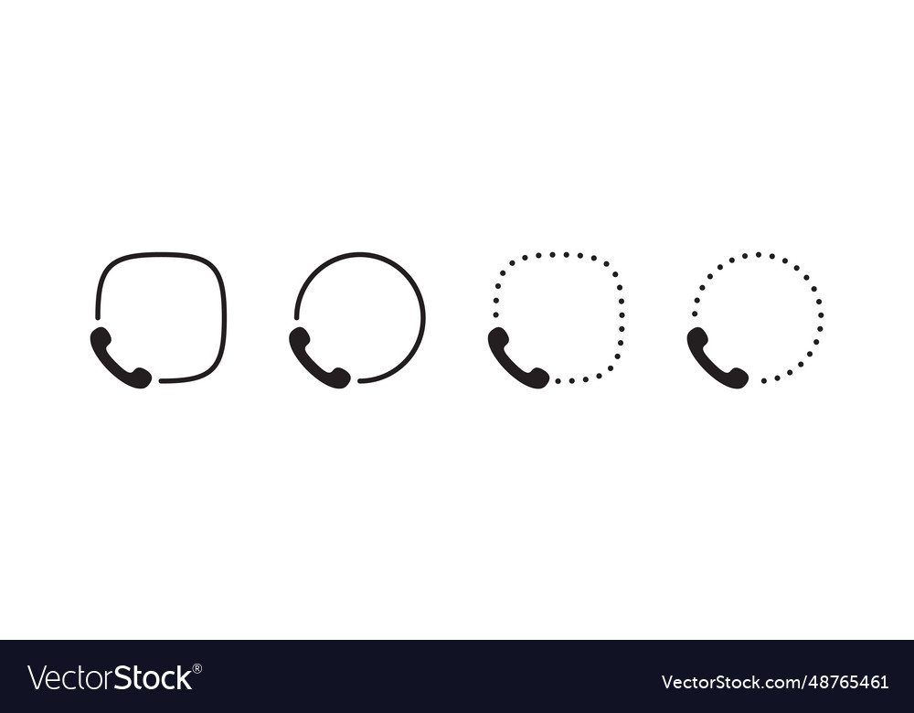 Call icon phone with frame mobile app icons vector image Call icon phone with frame mobile app icons