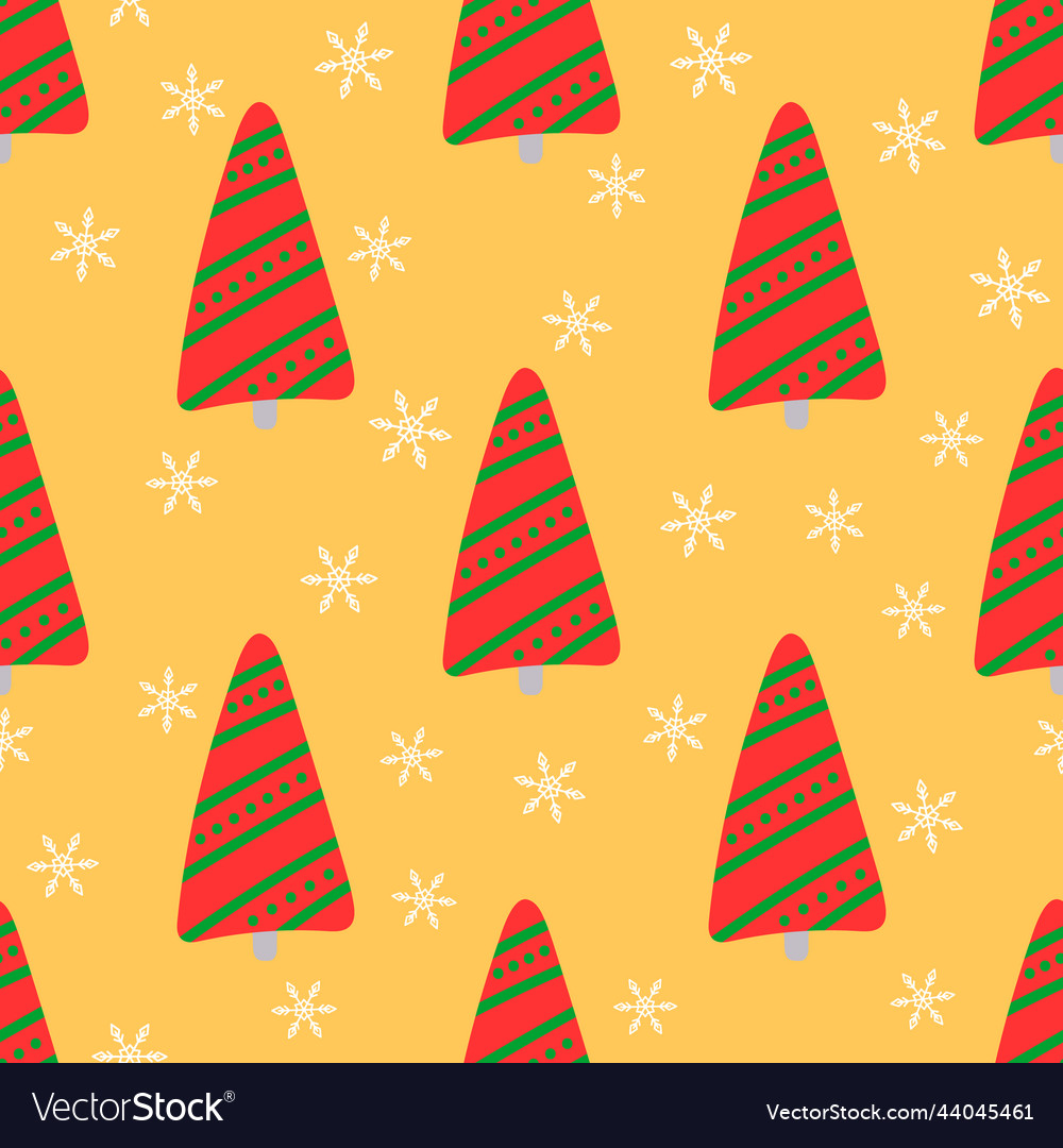 Christmas tree and snowflake seamless pattern new