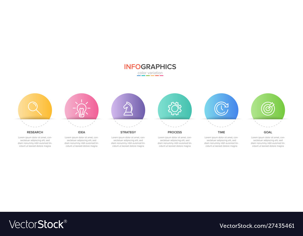 Concept arrow business model with 6 successive