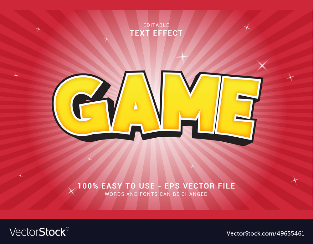 Editable text effect bold game style