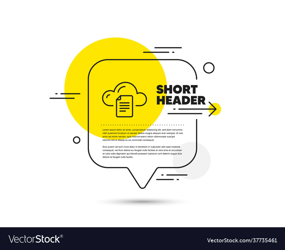 File data storage line icon cloud computing sign vector image File data storage line icon cloud computing sign