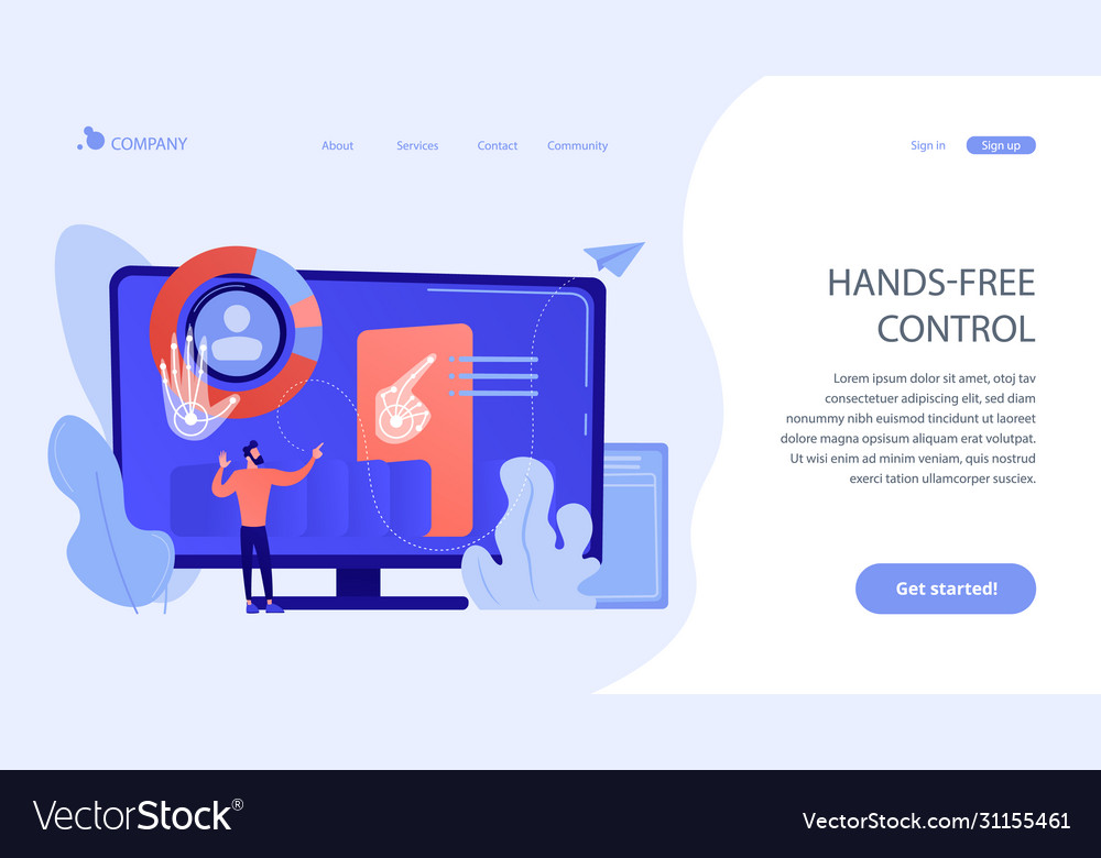 Gesture recognition concept landing page vector image Gesture recognition concept landing page