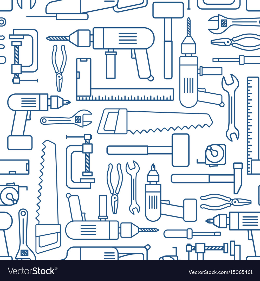 Hardware tool set linear seamless pattern Vector Image