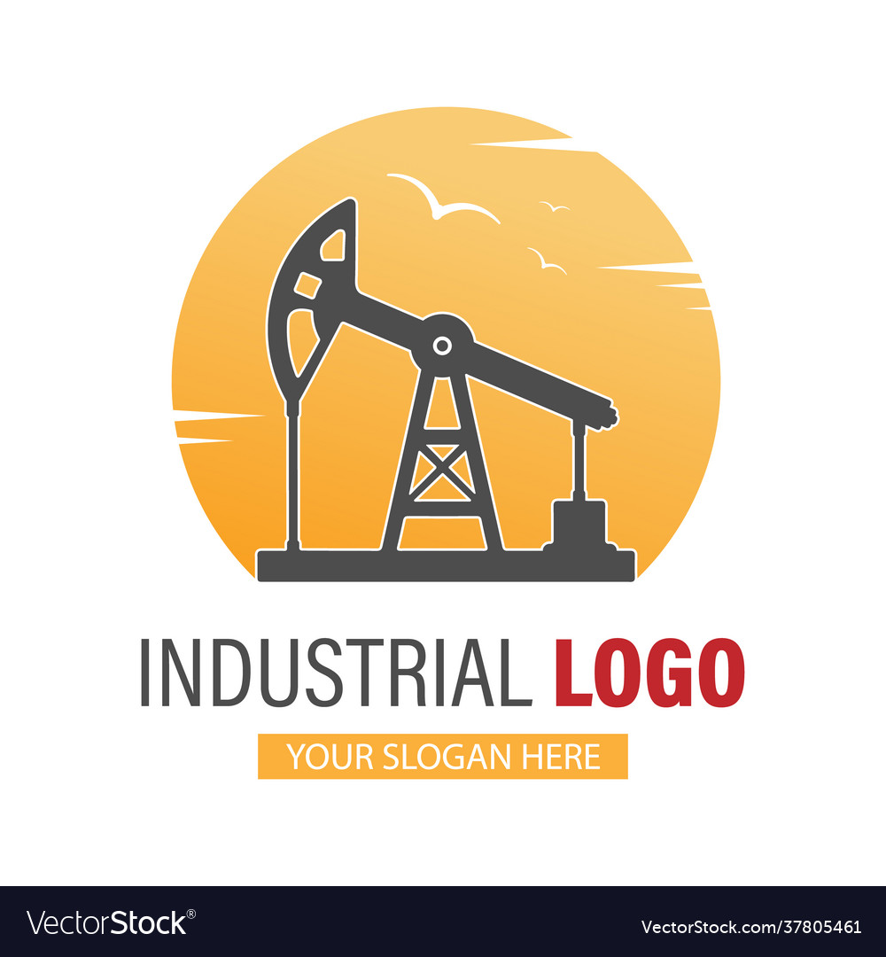 Industrial Logo An Oil Or Gas Rig On The Vector Image