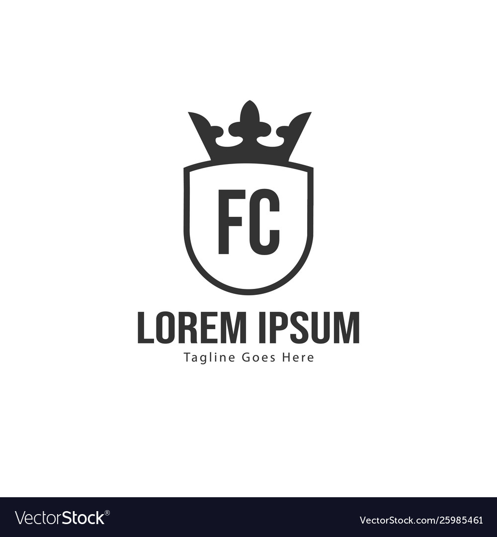 Initial fc logo template with modern frame