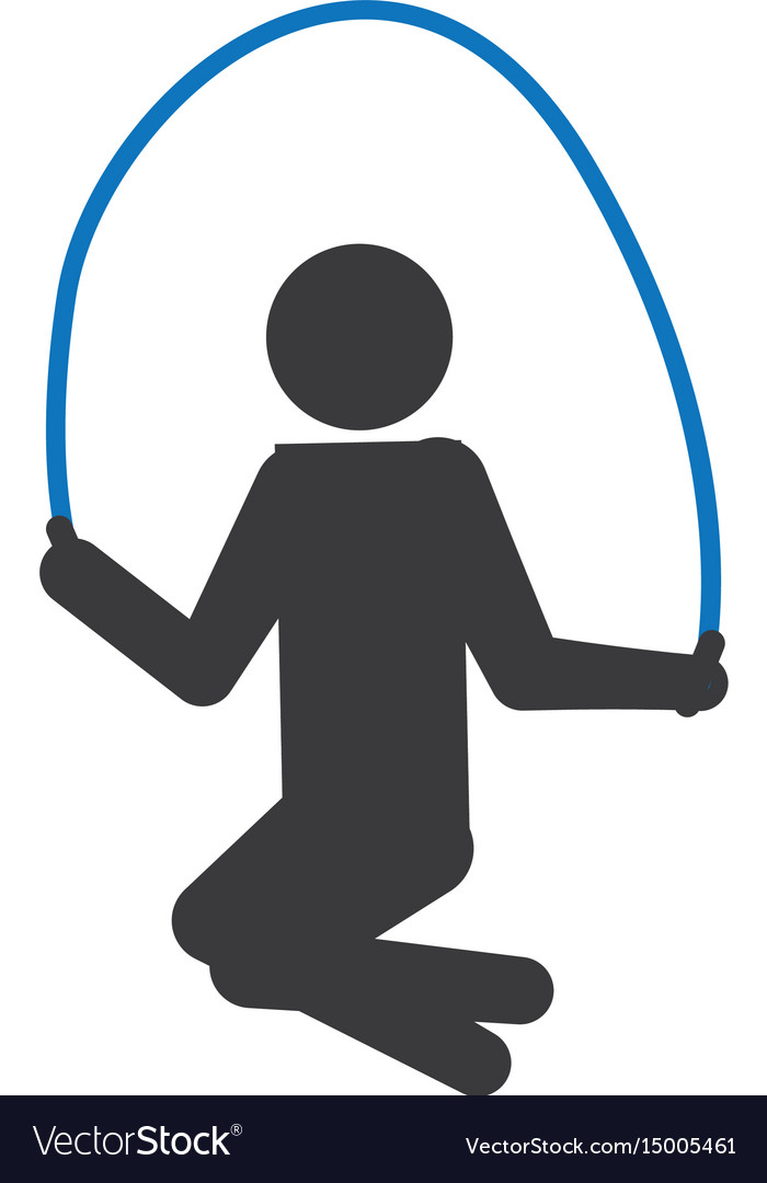 Pictograph man jumping rope workout