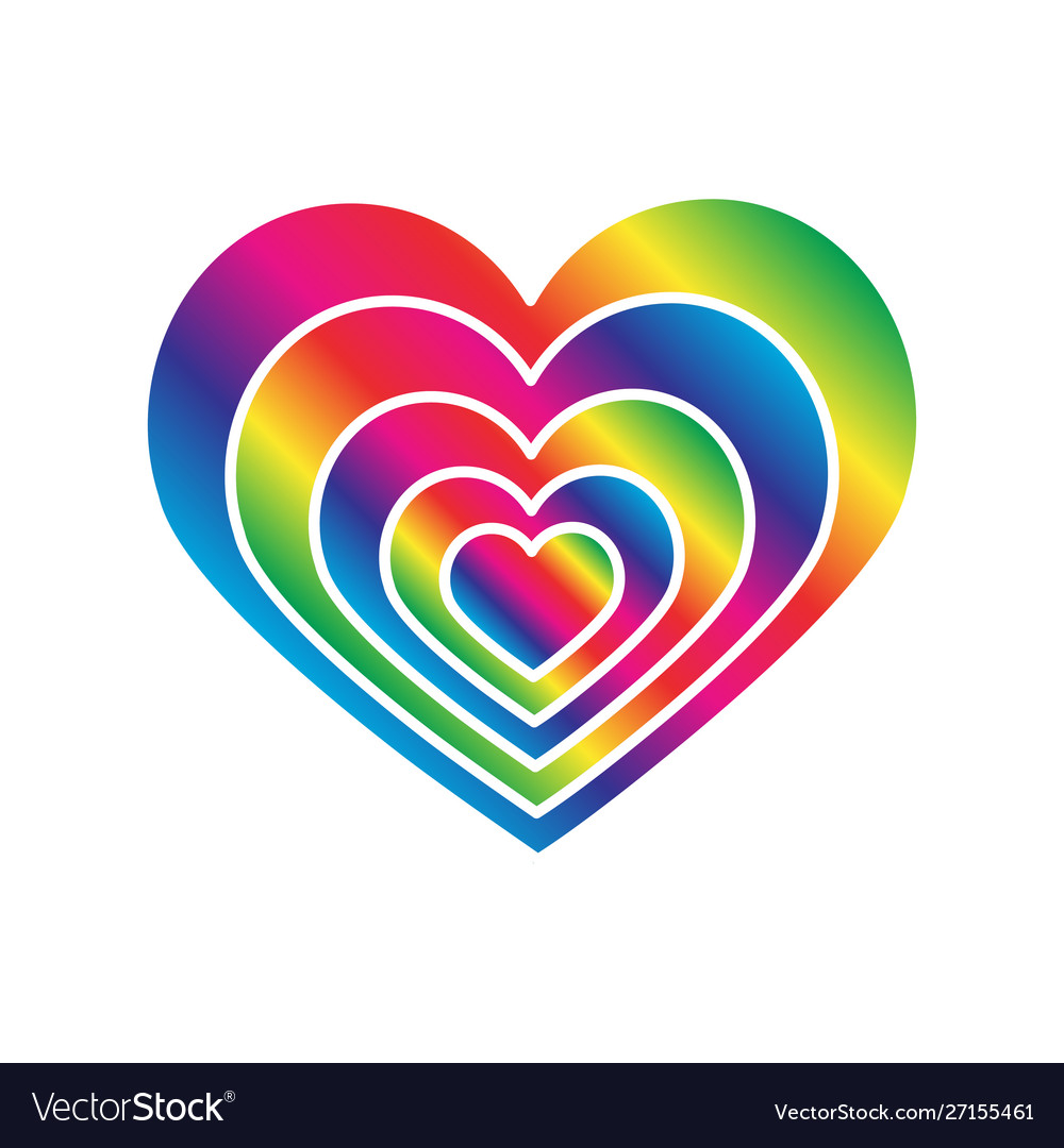 Rainbow heart lgbt in format equal Royalty Free Vector Image