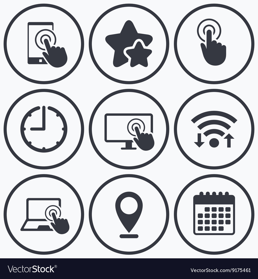Touch screen smartphone hand pointer symbols