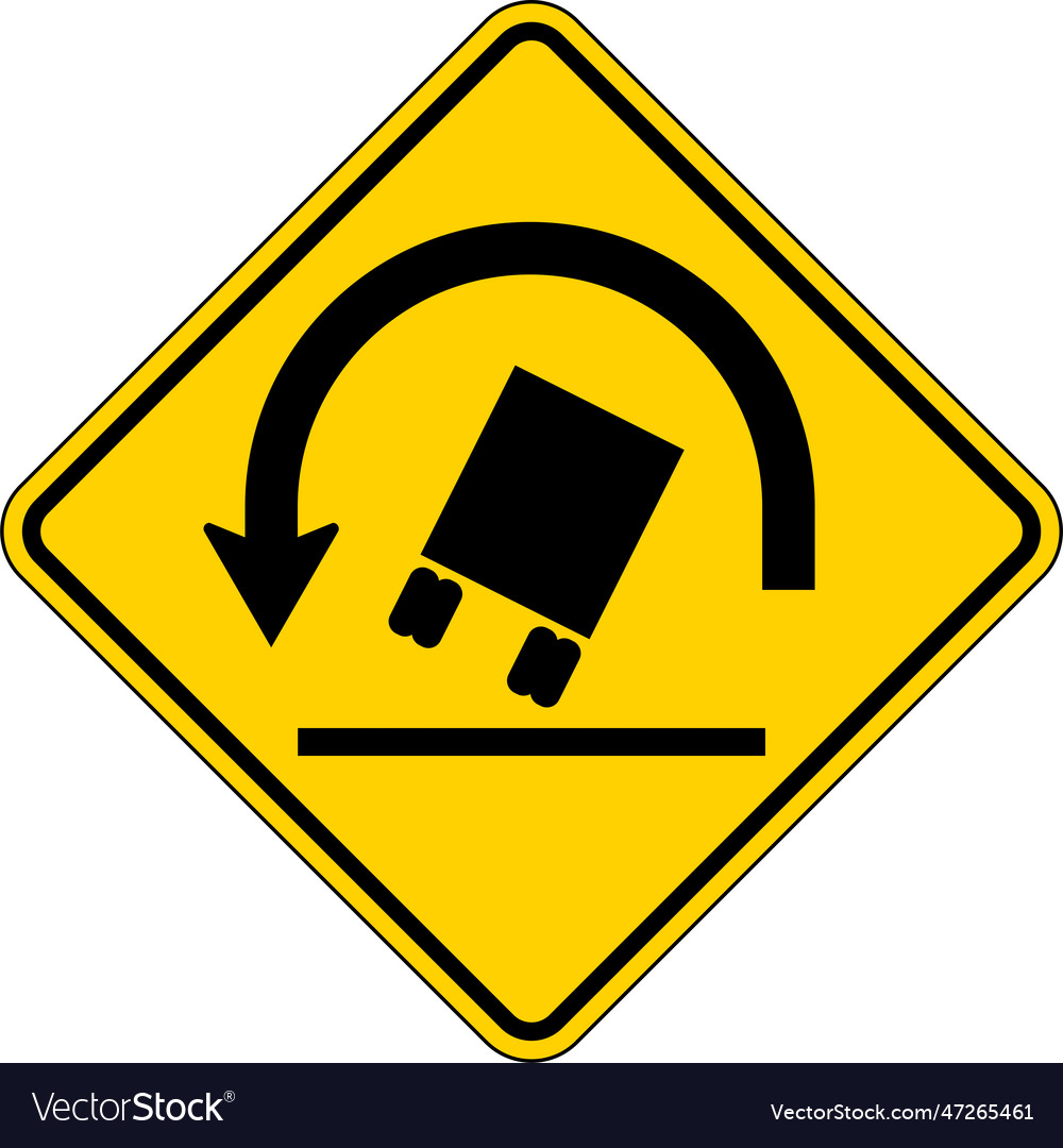 Traffic sign truck rollover warning Royalty Free Vector